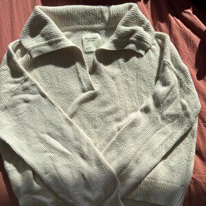 Cream Soft Collared Abercrombie & Fitch Sweater